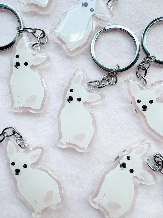 Chihuahua (white) Keychain