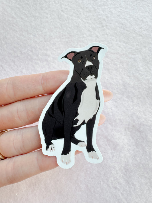 Pit Bull (black), Staffy (black) Sticker