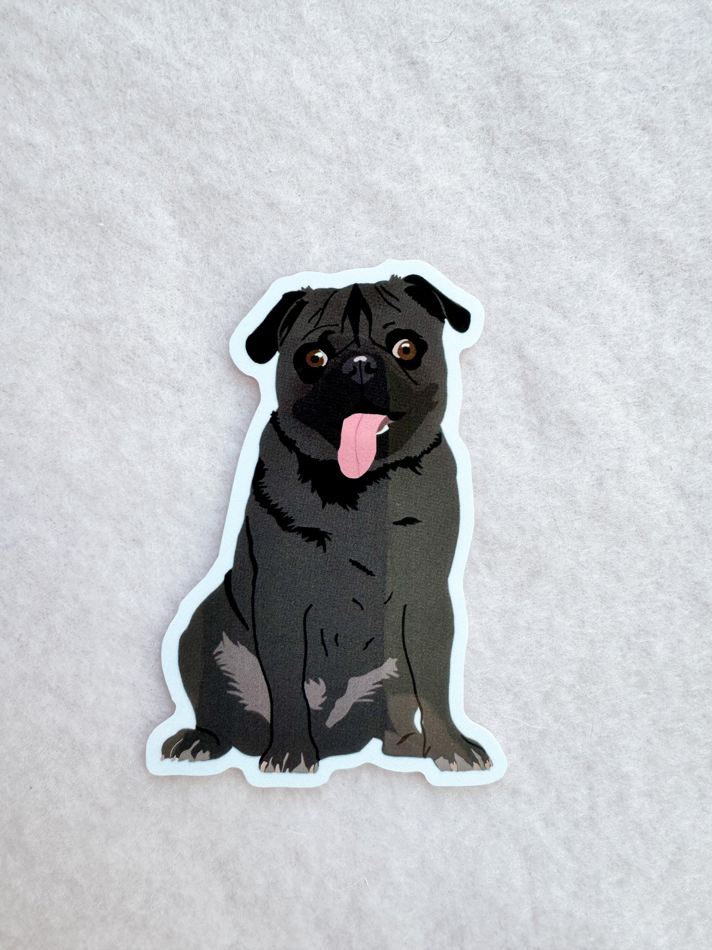Pug (black) Sticker