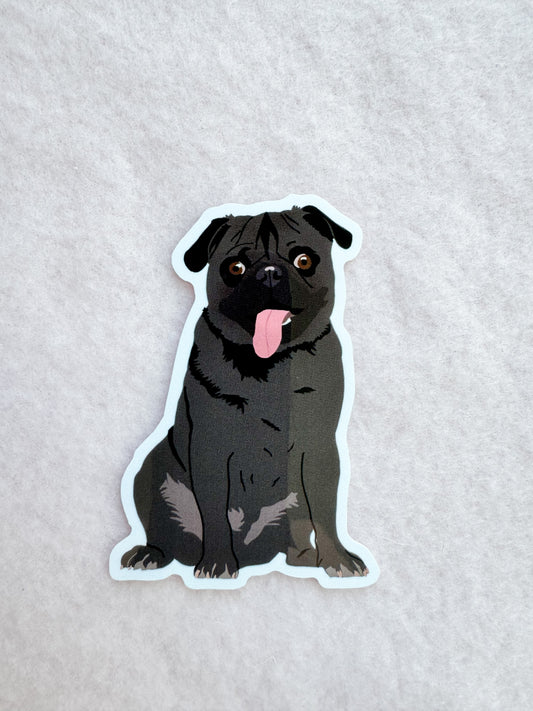 Pug (black) Sticker