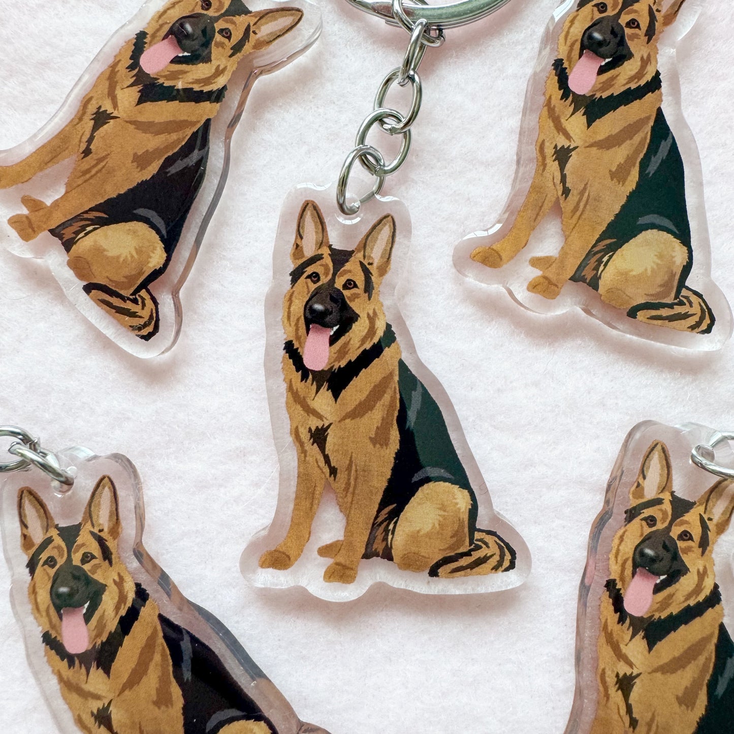 German Shepherd (black & tan) Keychain