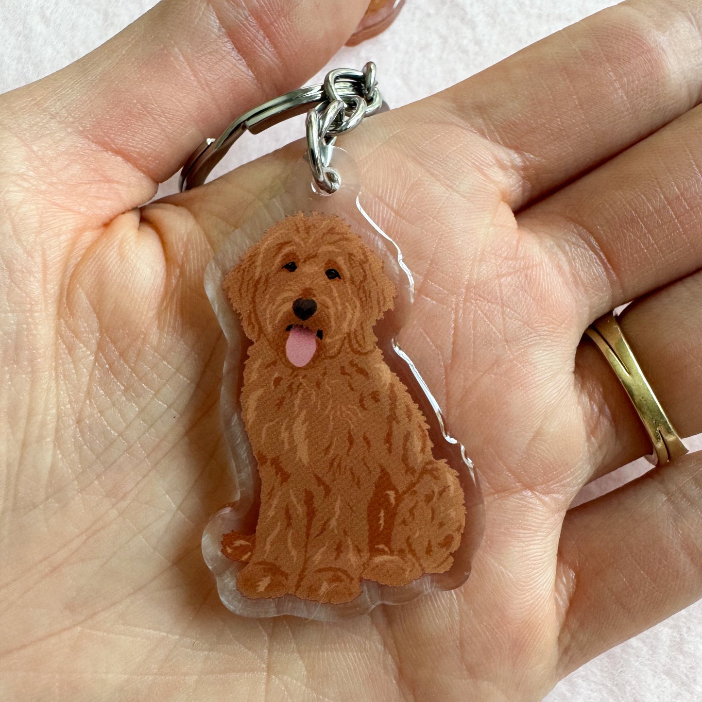 Goldendoodle, Labradoodle (red) Keychain