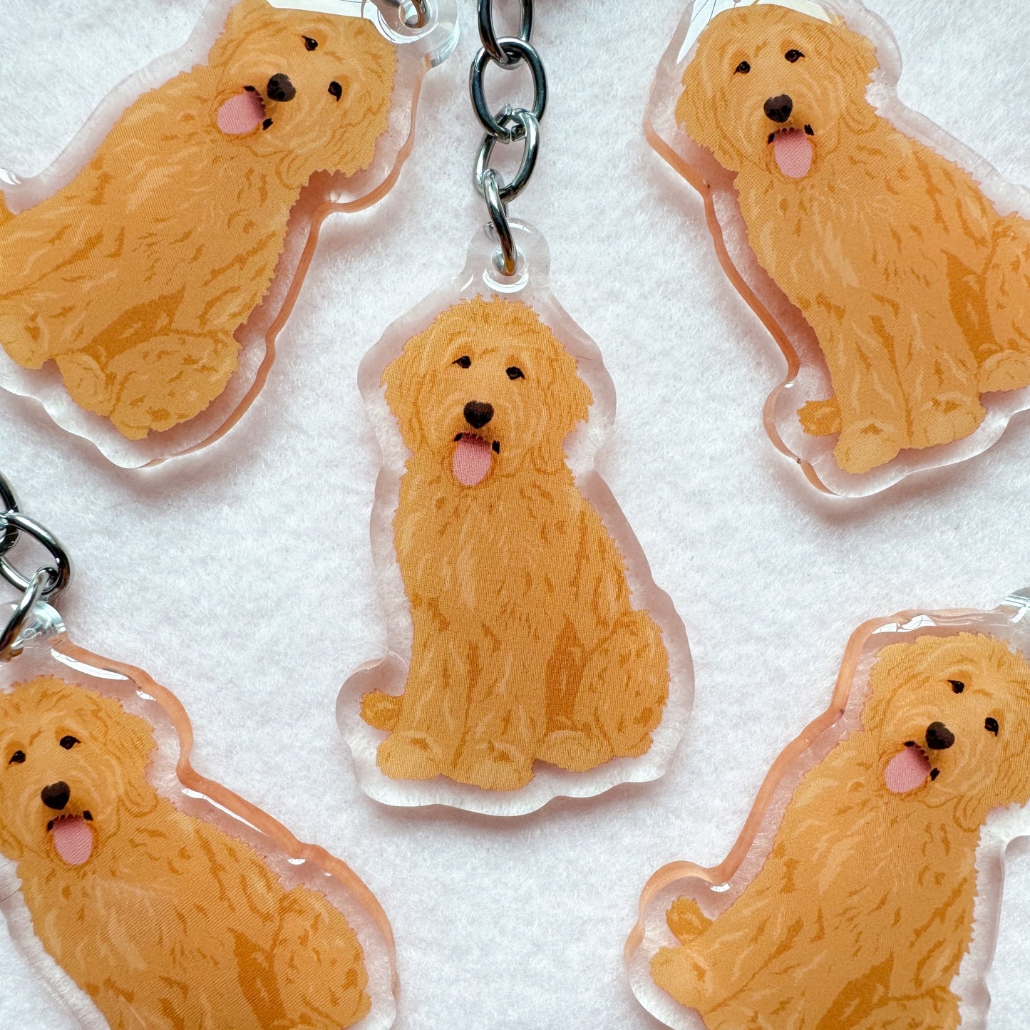 Goldendoodle, Labradoodle (Blonde) Keychain