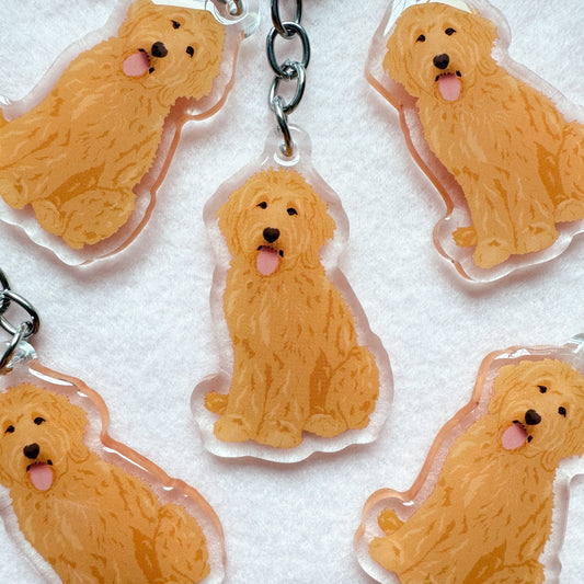 Goldendoodle, Labradoodle (Blonde) Keychain