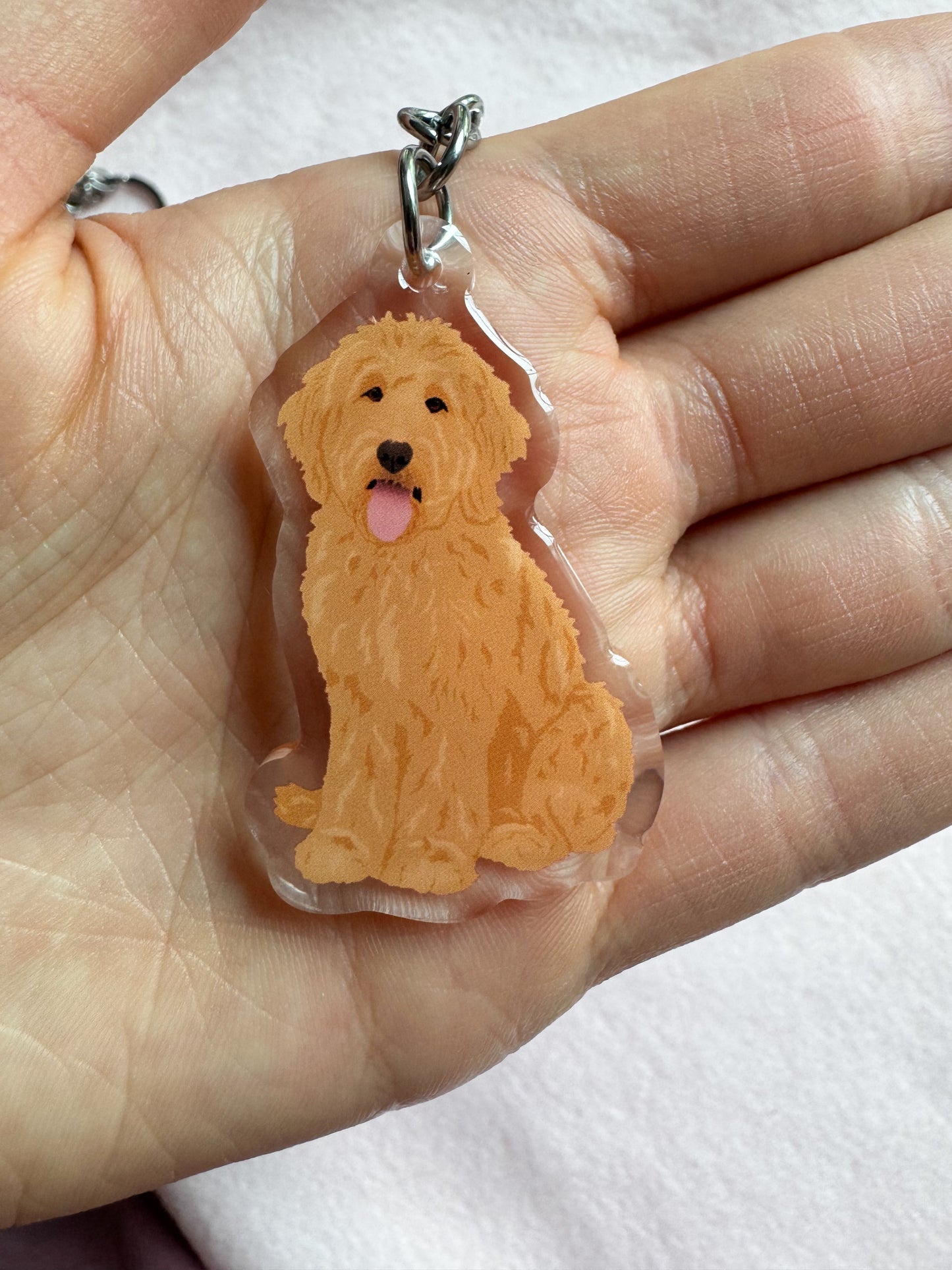 Goldendoodle, Labradoodle (Blonde) Keychain