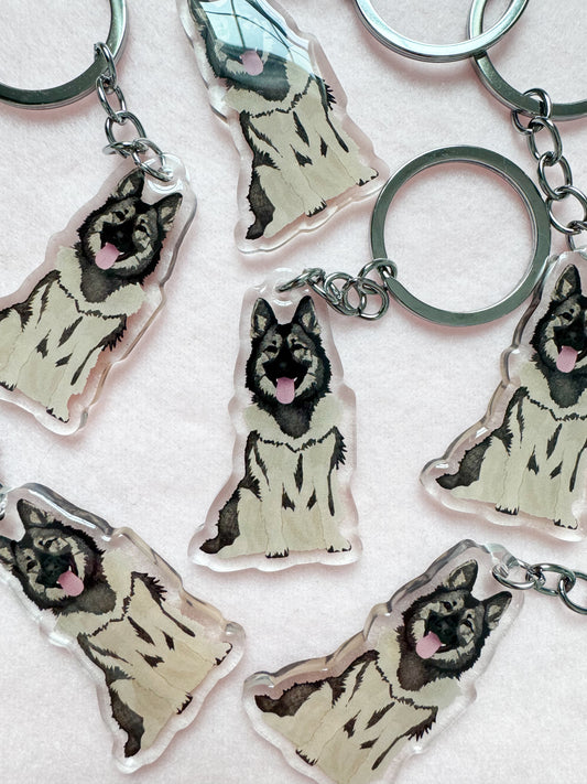 Norwegian Elkhound Keychain