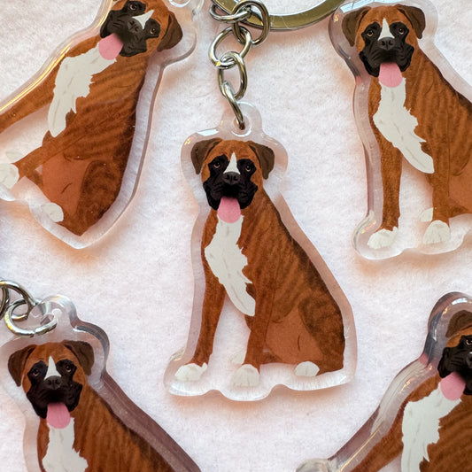 Boxer (flashy brindle) Keychain