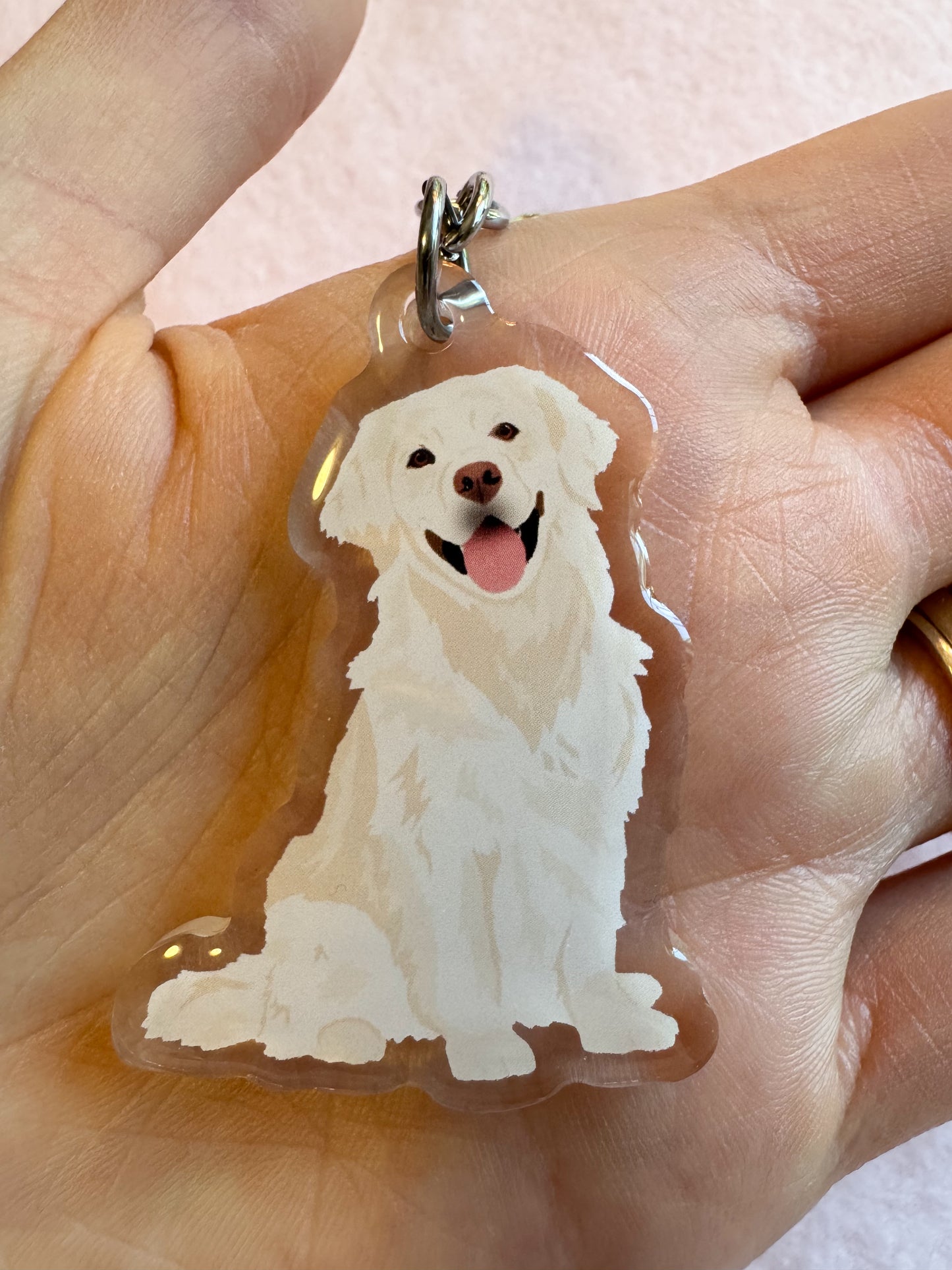 Golden Retriever (English Cream) Keychain
