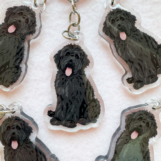Goldendoodle, Labradoodle (Black) Keychain