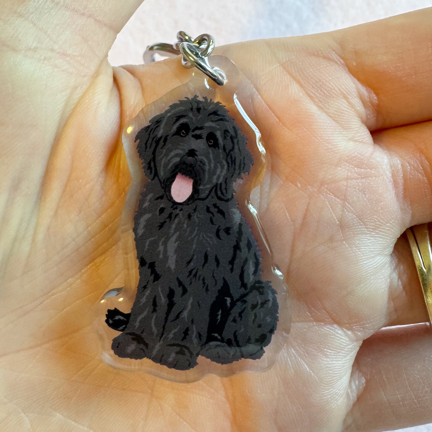 Goldendoodle, Labradoodle (Black) Keychain