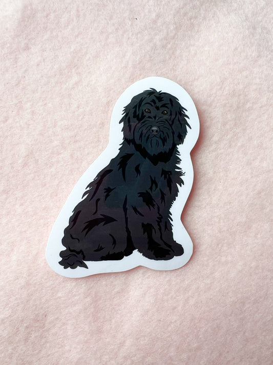 Goldendoodle (Black), Labradoodle (Black) Sticker