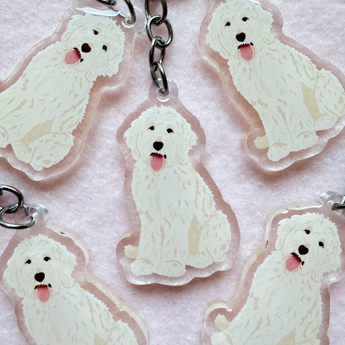 Goldendoodle, Labradoodle (white/cream) Keychain