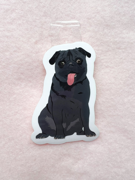 Pug (black) Sticker