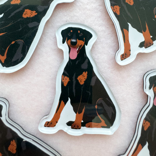 Dobermann (black & rust/natural ears) Magnet