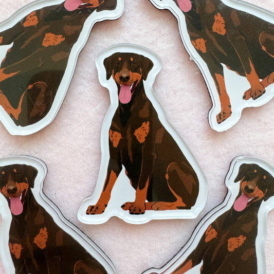Dobermann (red & rust/natural ears) Magnet