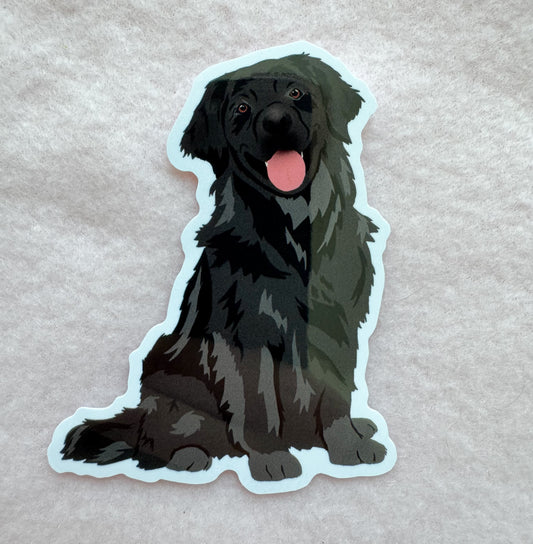 Golden Retriever (black), Flat Coated Retriever Sticker