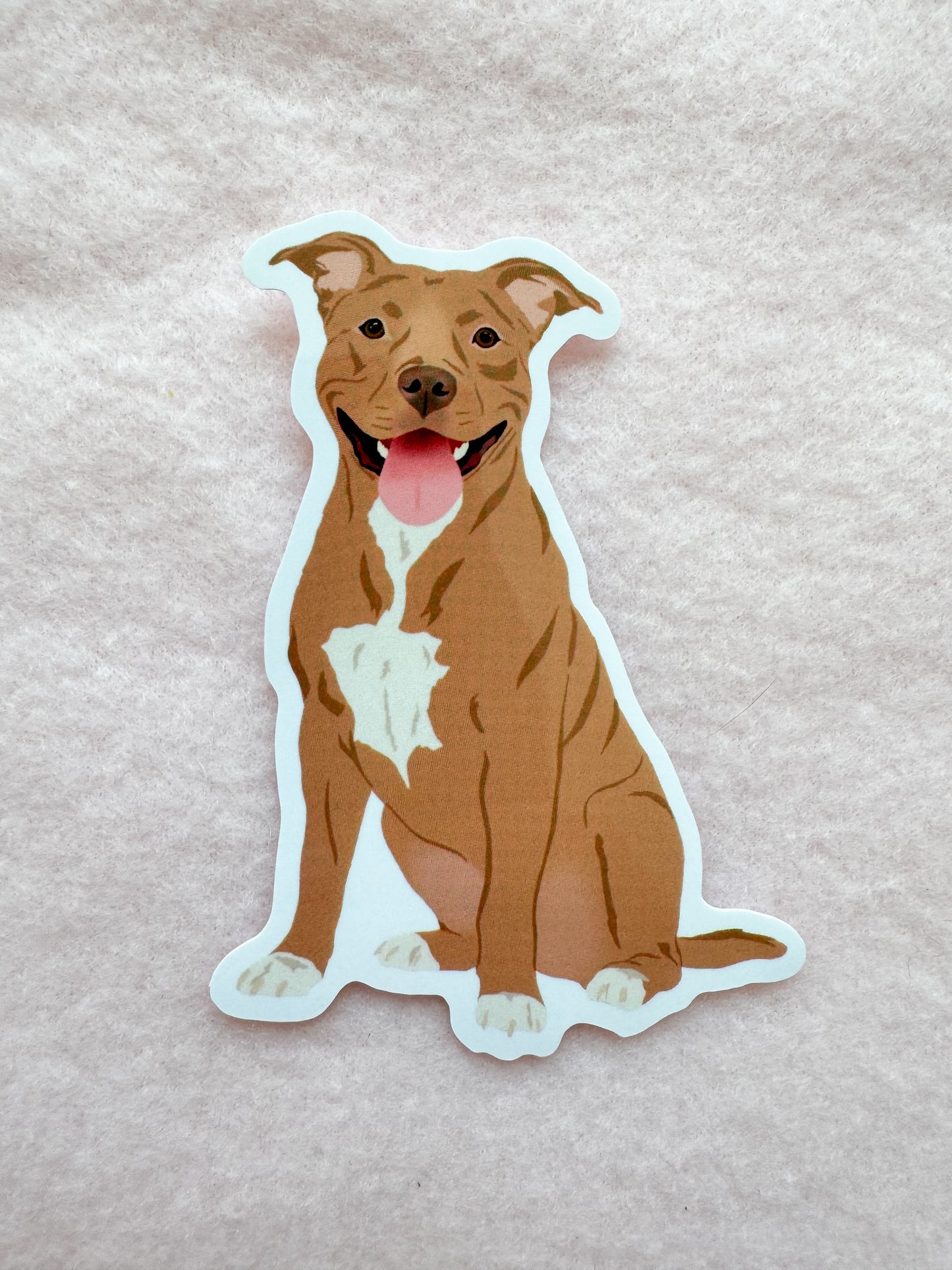 Pit Bull, Staffy (brown/red)  Sticker