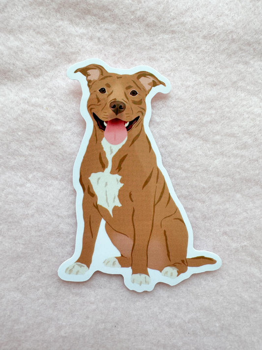 Pit Bull, Staffy (brown/red)  Sticker