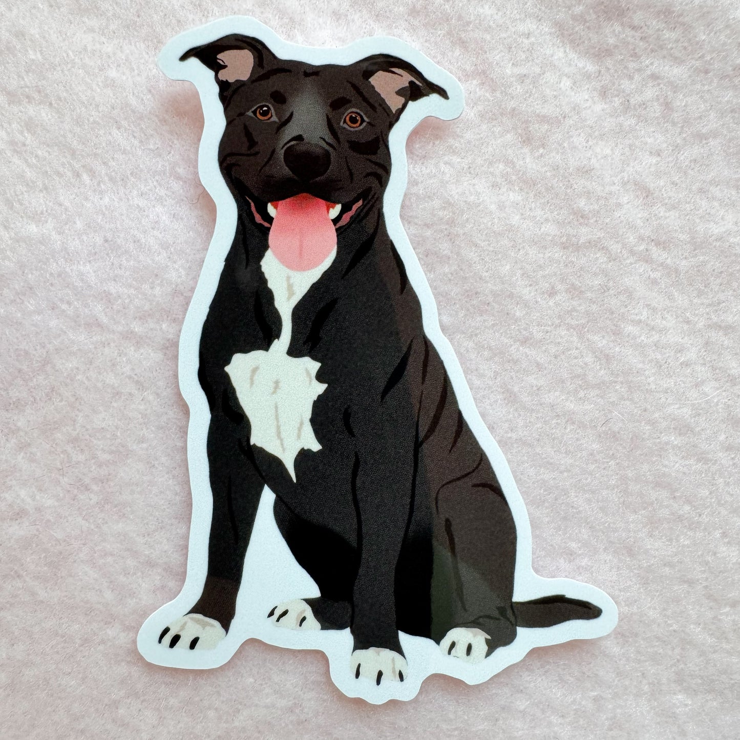 Pit Bull, Staffy (black) Sticker