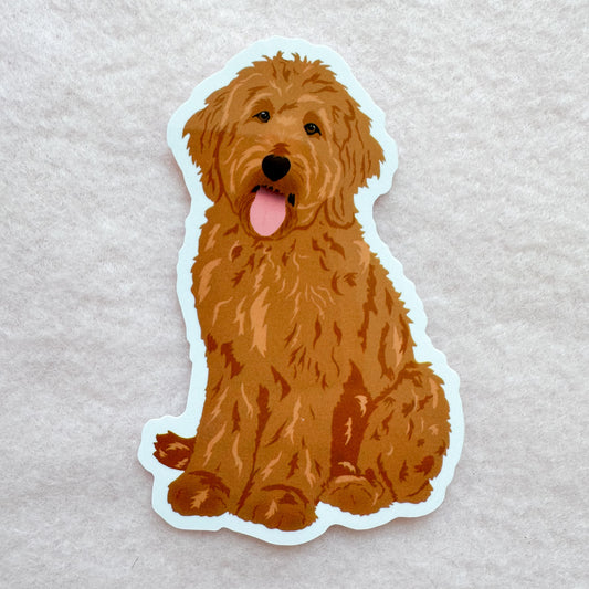 Goldendoodle, Labradoodle (red) Sticker