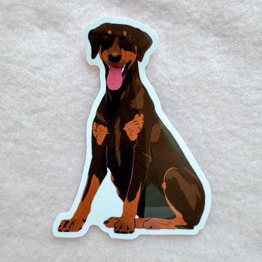 Dobermann (red & rust/natural ears) Sticker