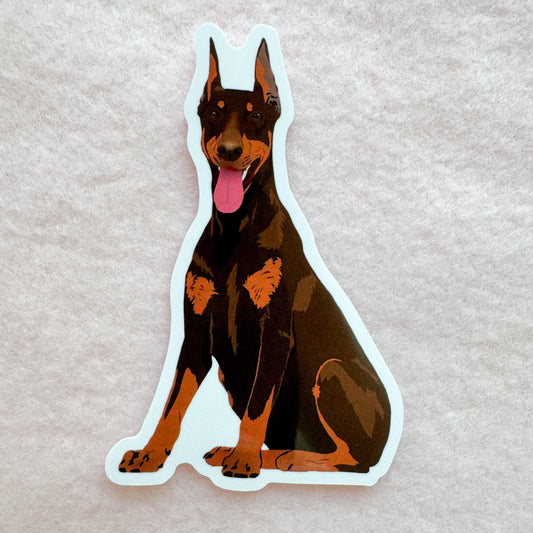 Dobermann (red & rust/cropped ears) Sticker