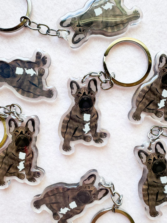 Frenchie (brindle) Keychain