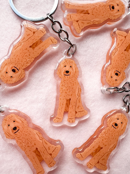 Goldendoodle (Blonde), Labradoodle (Blonde) Keychain