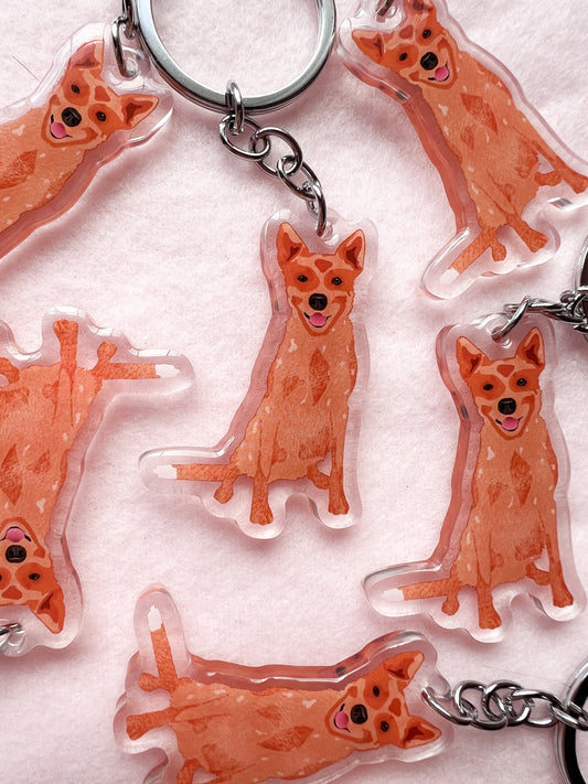 Heeler (red), Cattle dog (red) Keychain