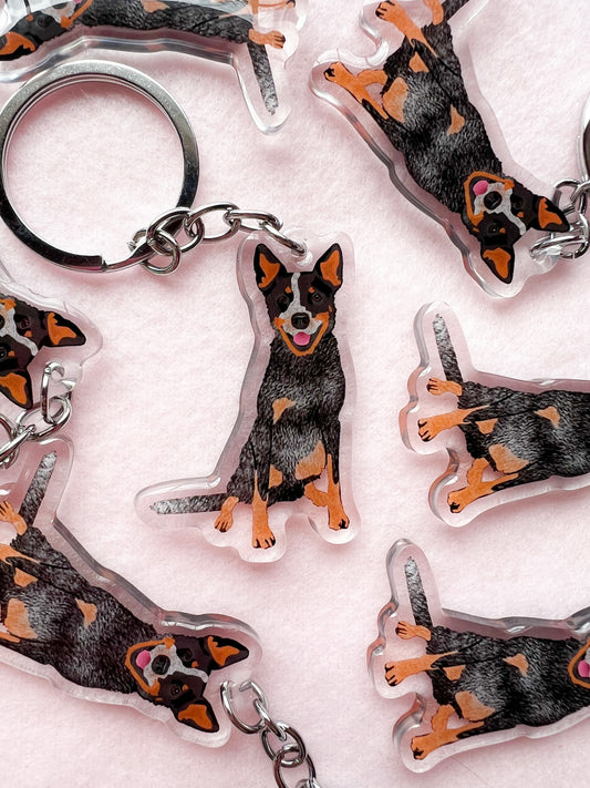 Heeler (blue), Cattle dog (blue) Keychain