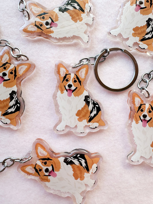 Corgi (merle) Keychain