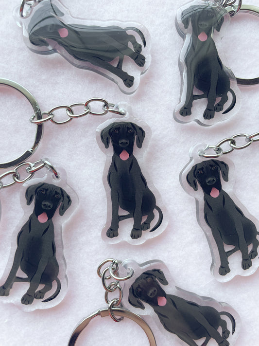 Great Dane (black) Keychain