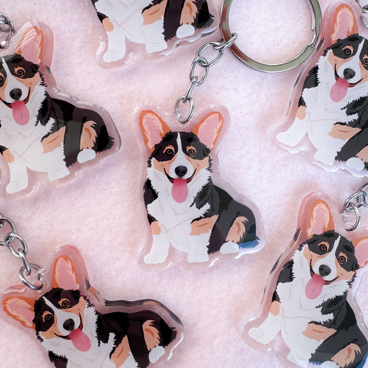 Corgi (tri-color) Keychain