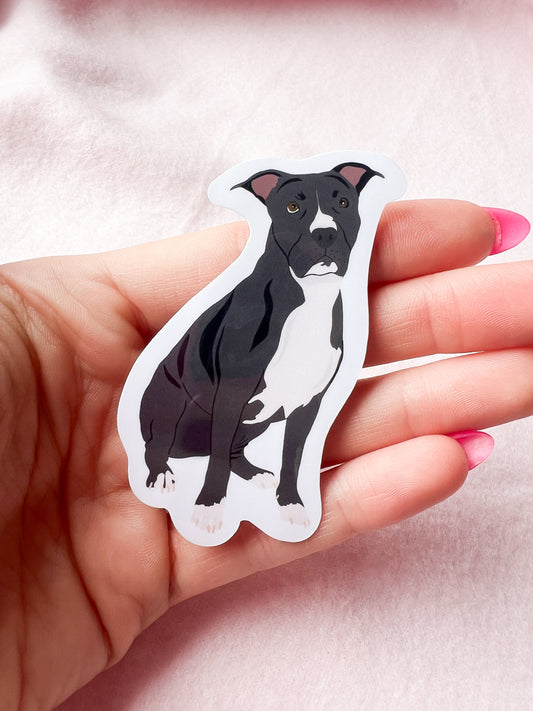 Pit Bull (black), Staffy (black) Sticker