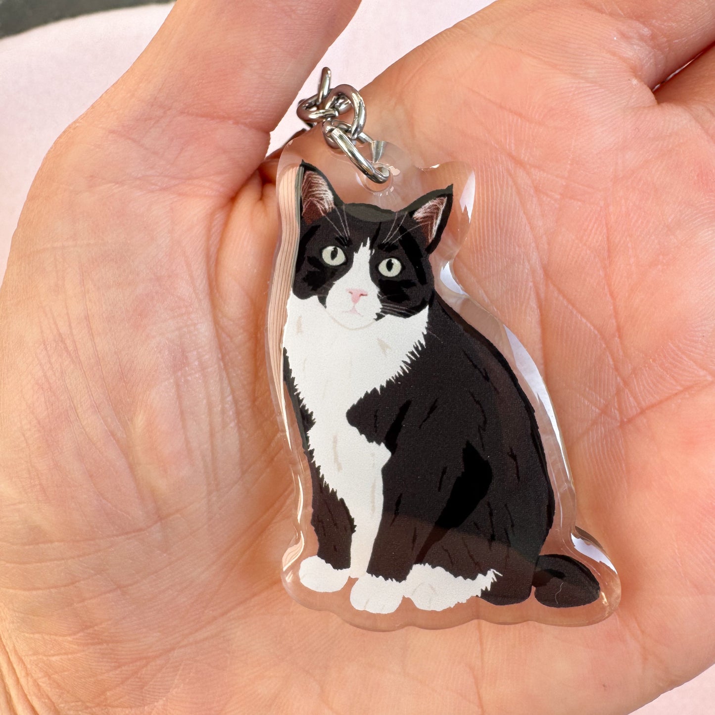 Tuxedo Cat Keychain
