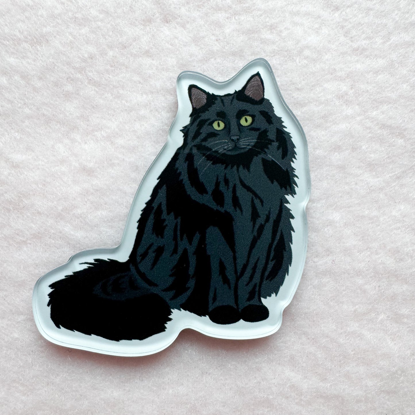 Black Cat (long haired) Magnet