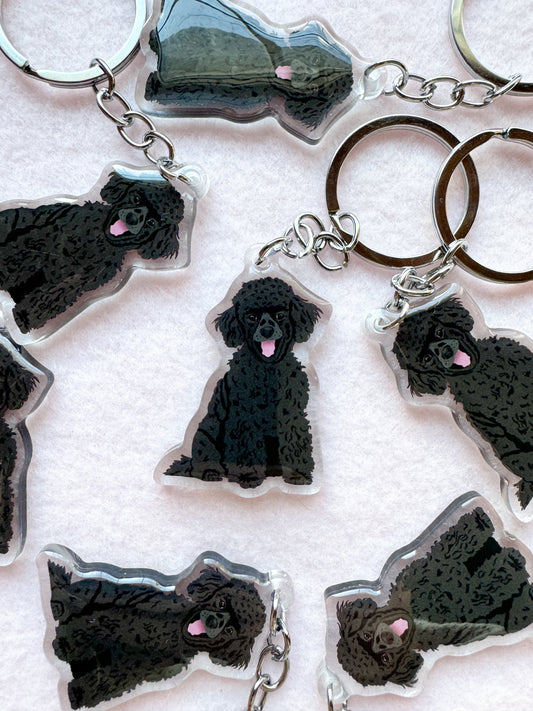 Mini Poodle, Toy Poodle Keychain