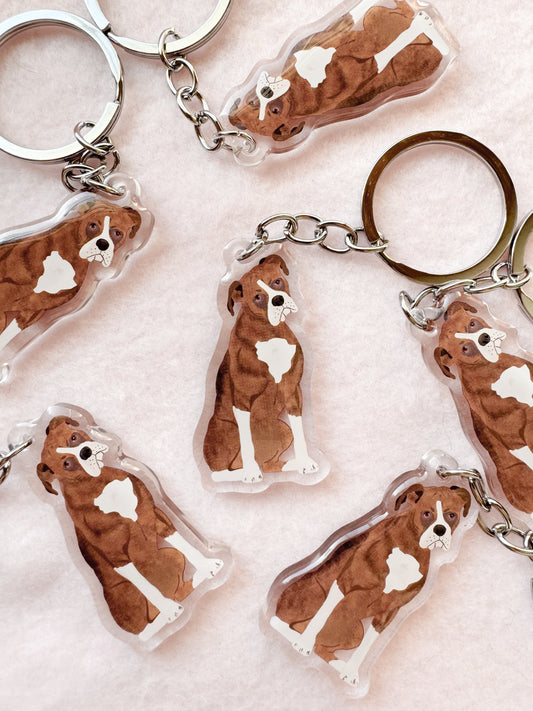 Boxer (flashy brindle) Keychain