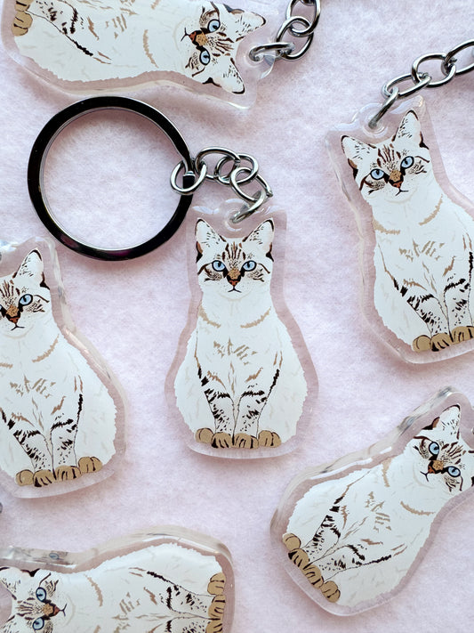 Lynx Point Siamese Keychain