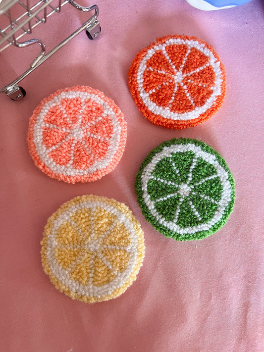 Citrus Car Coasters (set of 2)